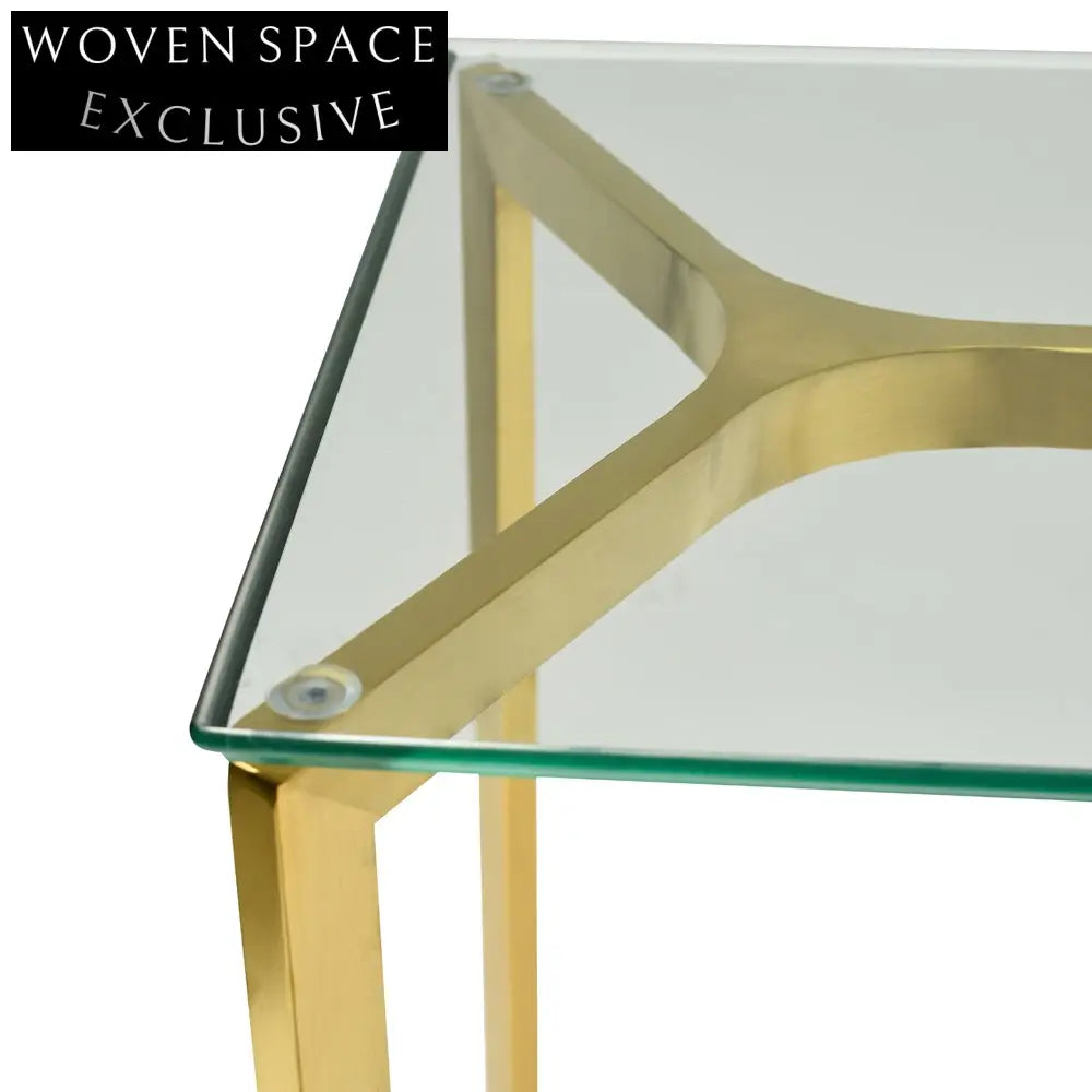 1.2m Glass Console Table - Gold Base Console Table