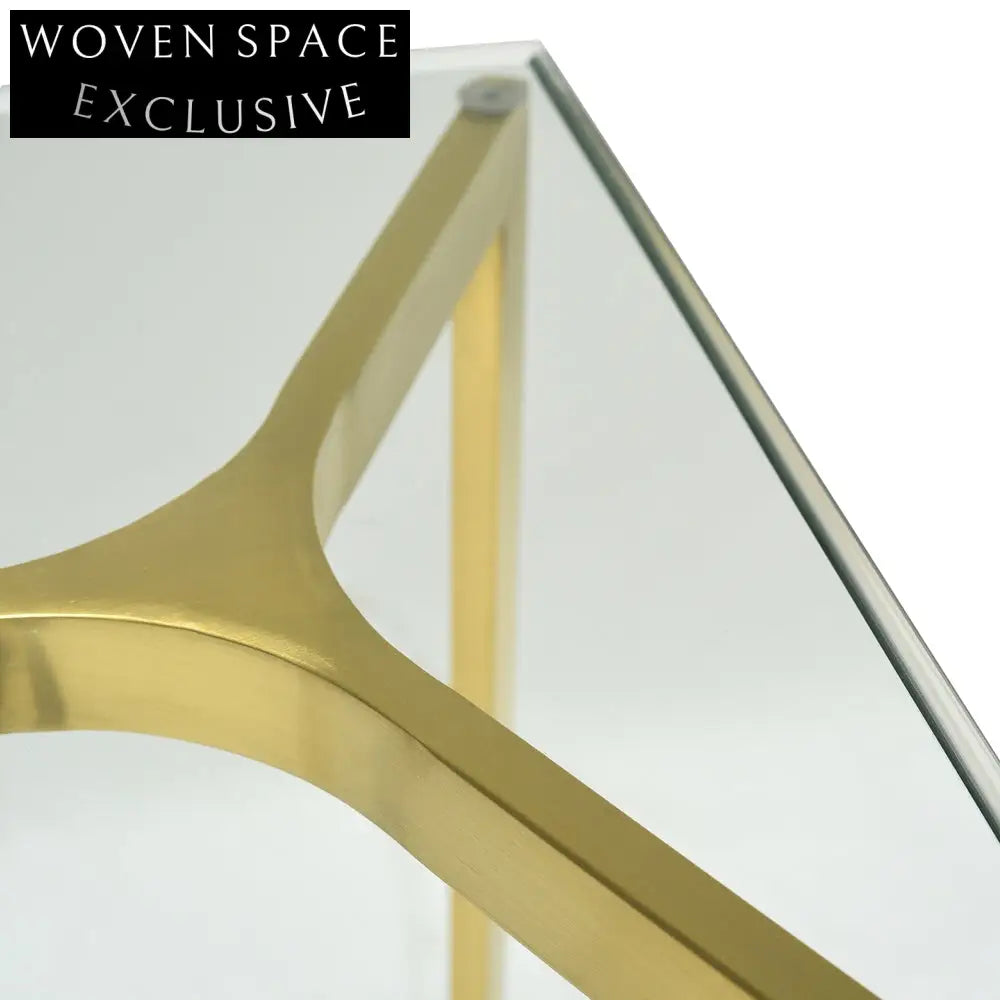 1.2m Glass Console Table - Gold Base Console Table