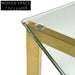 1.2m Glass Console Table - Gold Base Console Table