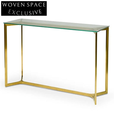 CDT2362-KS 1.2m Glass Console Table - Gold Base