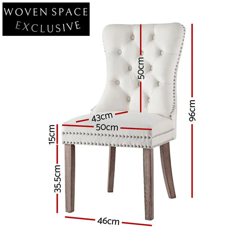 1 Set of 2 Artiss Dining Chairs Beige Velvet Dining Chairs