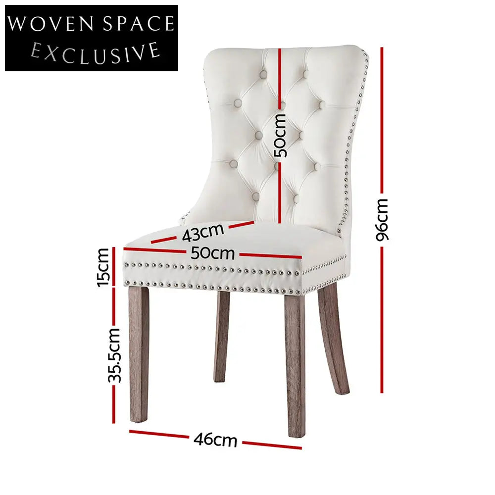 1 Set of 2 Artiss Dining Chairs Beige Velvet Dining Chairs