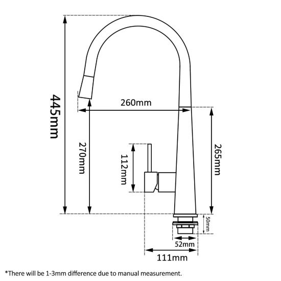 Gun Metal Grey Pull Out Kitchen Mixer