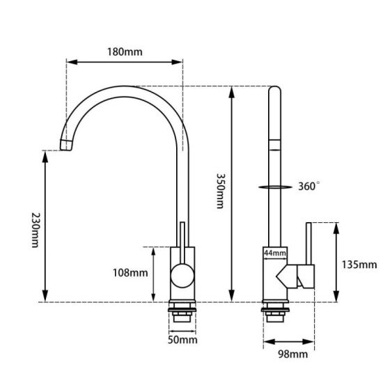 Gun Metal Grey Kitchen Mixer