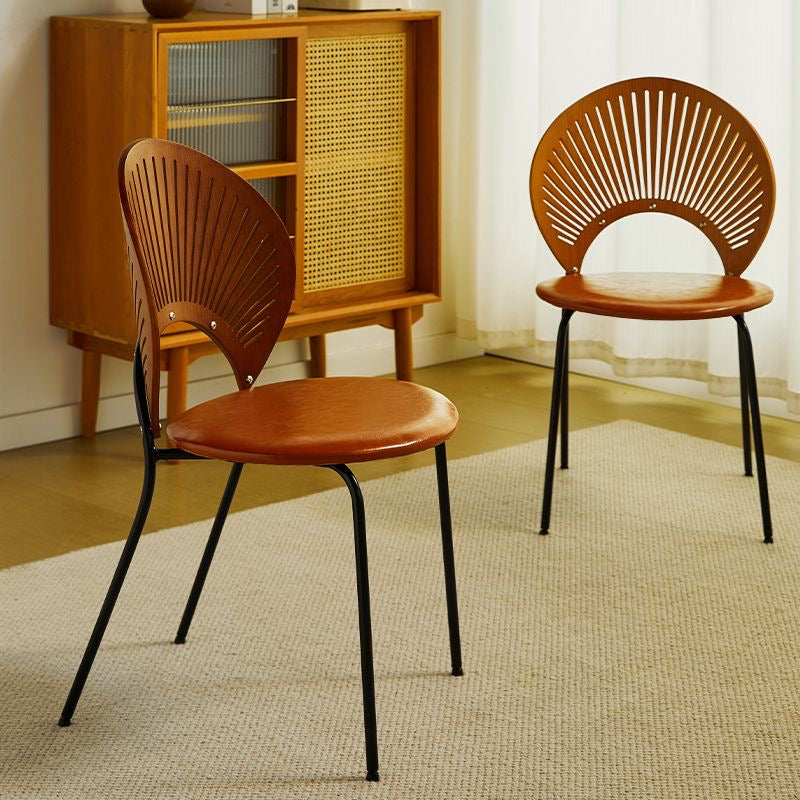 Retro solid wood shell chair home