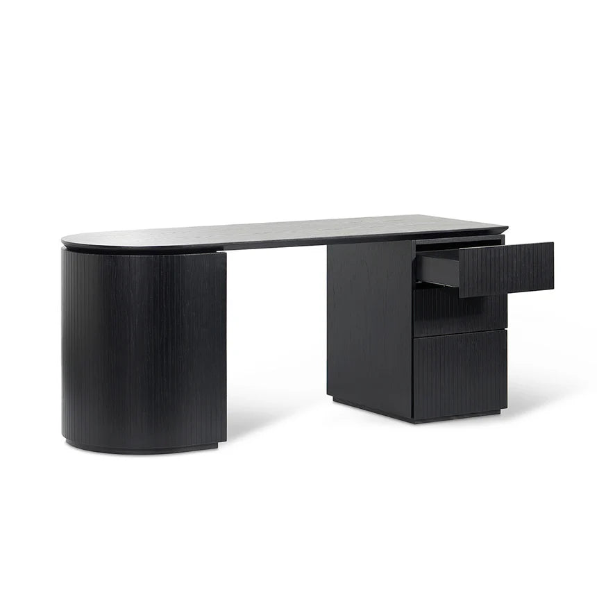 Tanya 1.77m Right Drawer Office Desk - Black