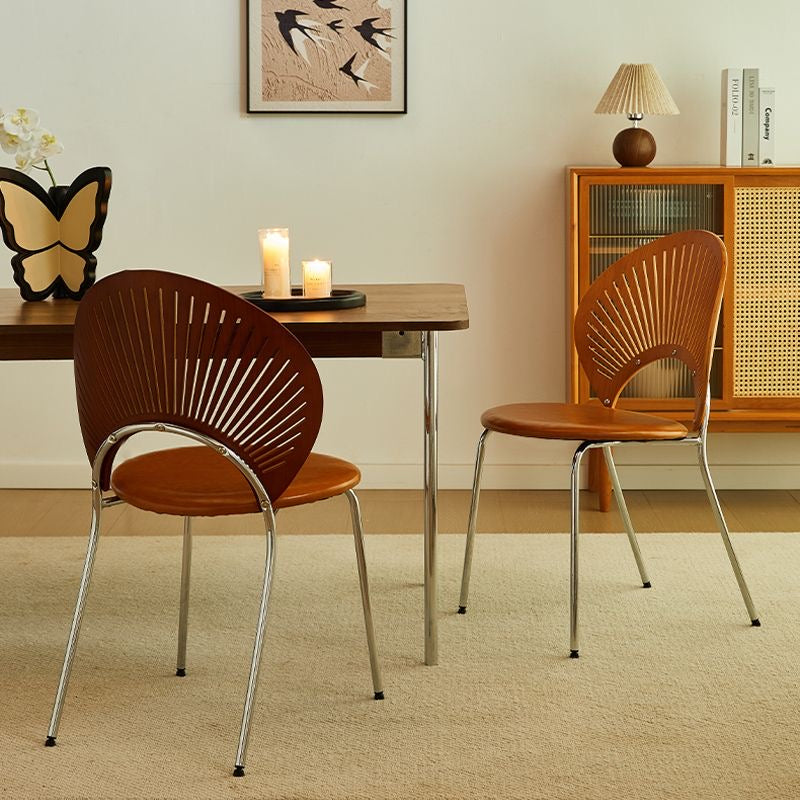 Retro solid wood shell chair home