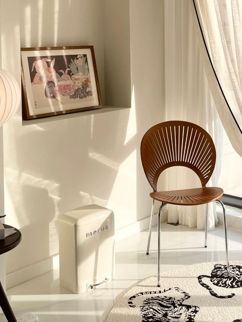 Retro solid wood shell chair home