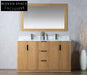 152 cm Modern Double-Sink Bathroom Vanity, Floor Mounted Wood Cabinet