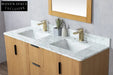 152 cm Modern Double-Sink Bathroom Vanity, Floor Mounted Wood Cabinet