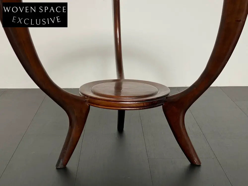 Authentic 1950s Italian Mid-Century Teak Wood Round Coffee Table