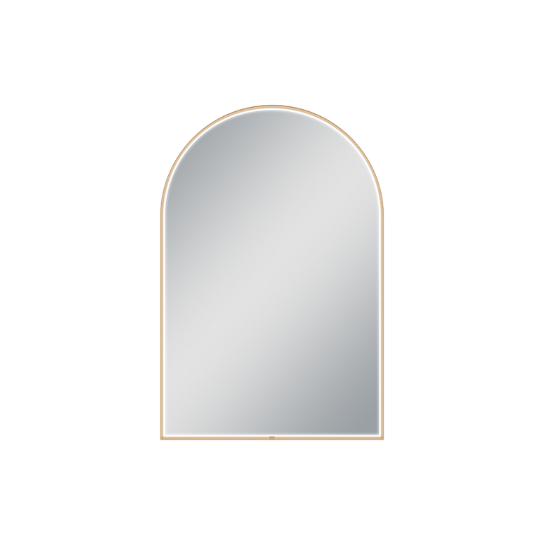 600*900mm Arch 3 Color Lighting Brushed Gold Aluminum Framed Front Hidden LED Mirror with Touch Sensor Switch