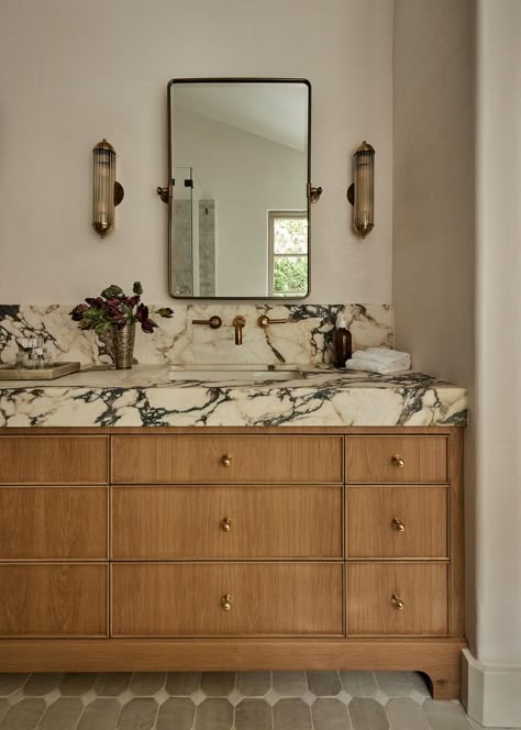 Charlotte Custom Timber Basin Cabinet Marble counter