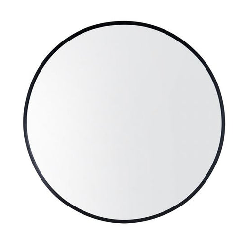 600x600x40mm Black Aluminum Framed Round Bathroom Wall Mirror with Brackets