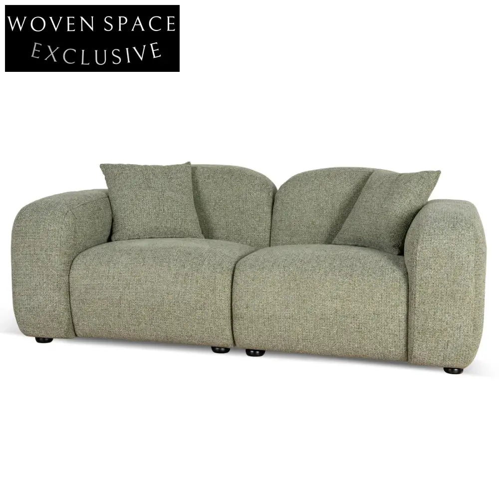 2 Seater Sofa - Coral Light Green Stool