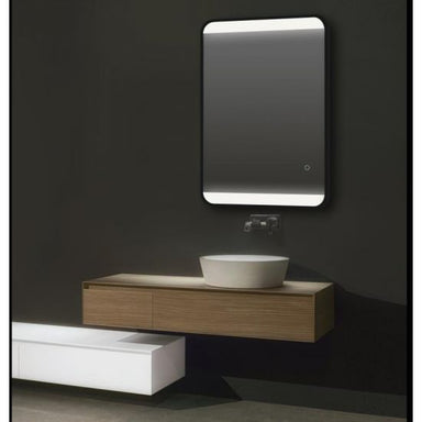 Black Aluminum Framed Front Light Rectangle 3 Color Lighting LED Mirror Touch Sensor Switch Wall Mounted Vertical or Horizontal