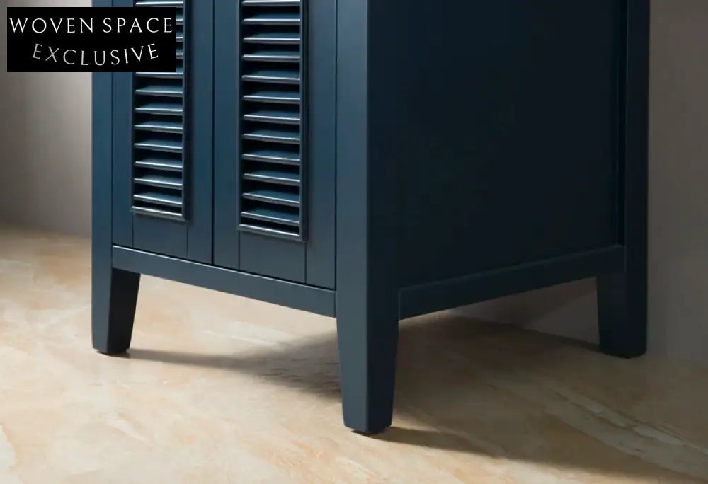 24-inch Modern Solid Wood Bathroom Vanity Cabinet with Mirror & Stone Top