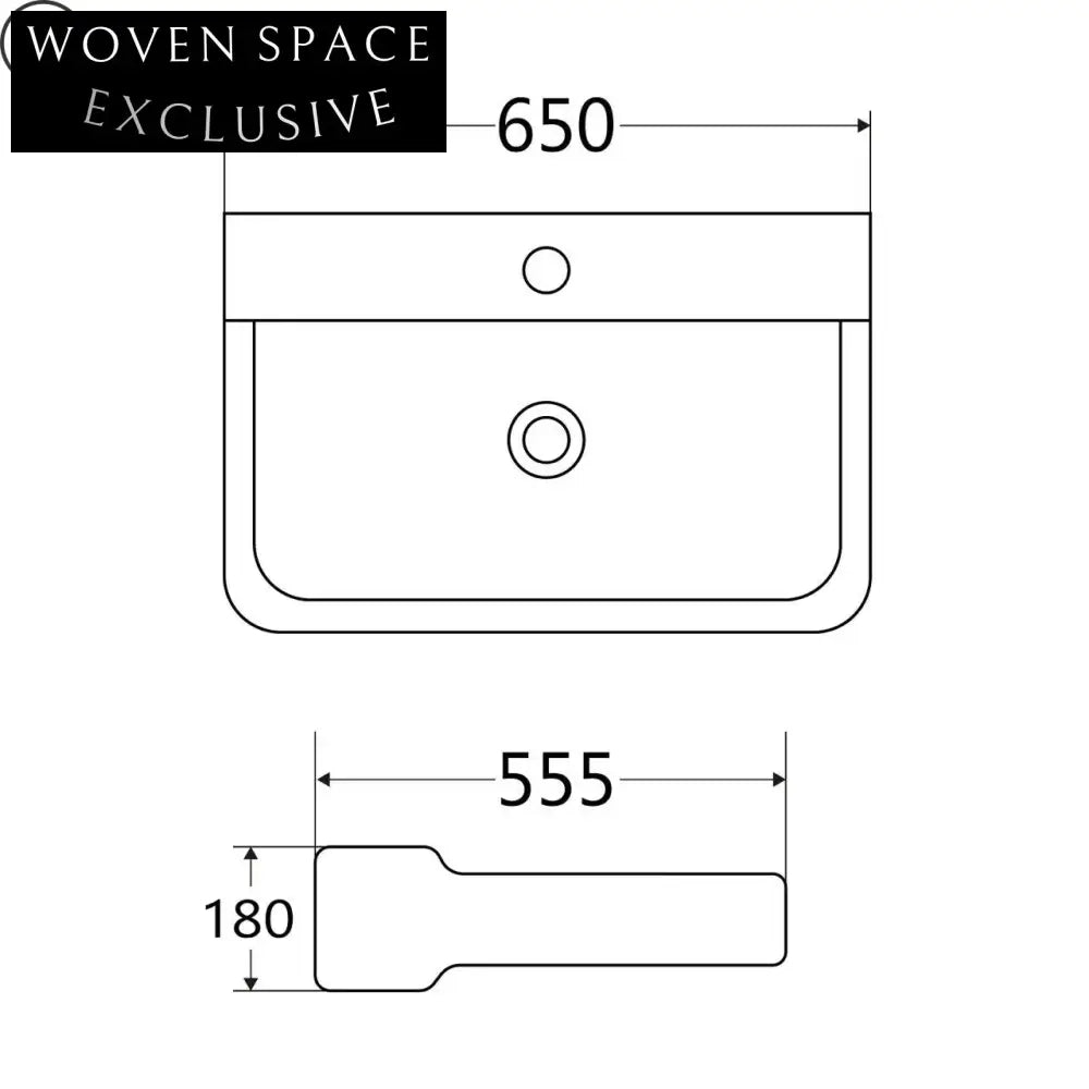 24-inch Slim Rim Porcelain Wall-Mount ADA Compliant Wheelchair Accessible Bathroom Sink