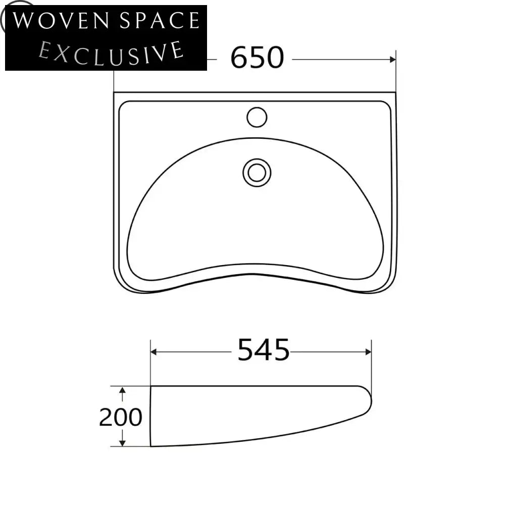 24-inch Slim Rim Porcelain Wall-Mount ADA Compliant Wheelchair Accessible Bathroom Sink