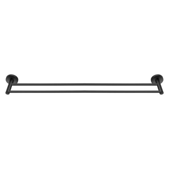 LUCID PIN Series Black Double Towel Rail 800mm