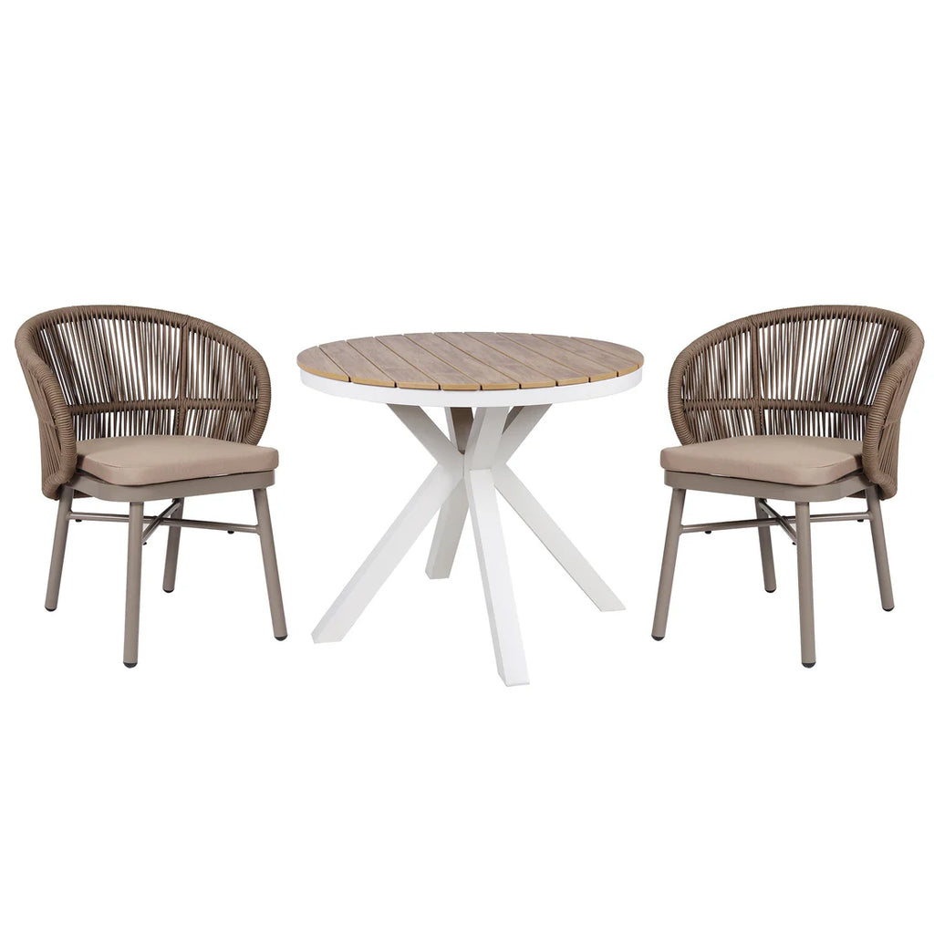 Beige Outdoor Dining Chair - Brown (Set of 2)