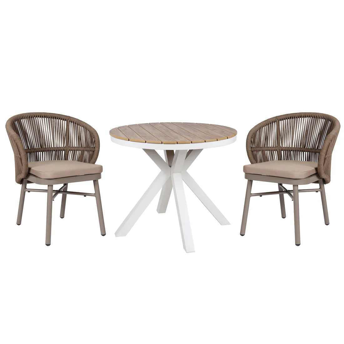 Beige Outdoor Dining Chair - Brown (Set of 2)