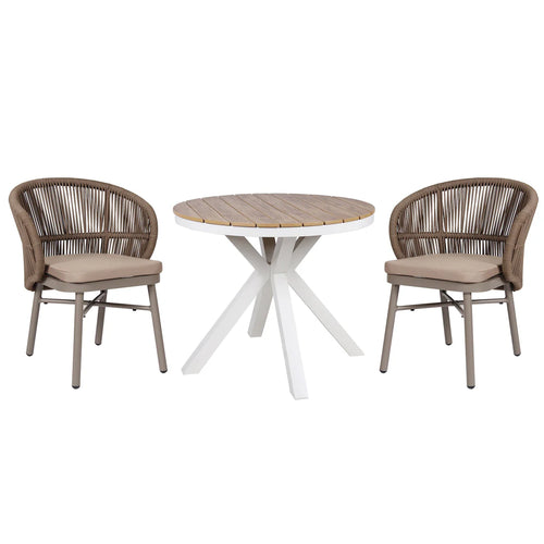 Beige Outdoor Dining Chair - Brown (Set of 2)