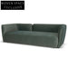 3 Seater Fabric Sofa - Burnt Green Stool