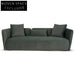 3 Seater Fabric Sofa - Burnt Green Stool
