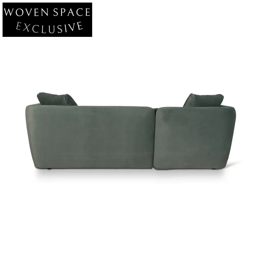3 Seater Fabric Sofa - Burnt Green Stool