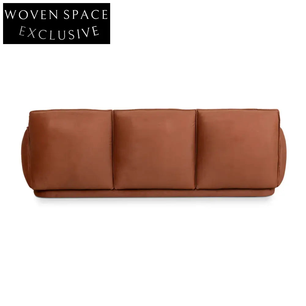 3 Seater Sofa - Rustic Burnt Orange Stool