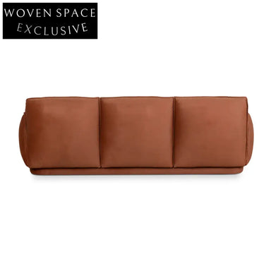 3 Seater Sofa - Rustic Burnt Orange Stool