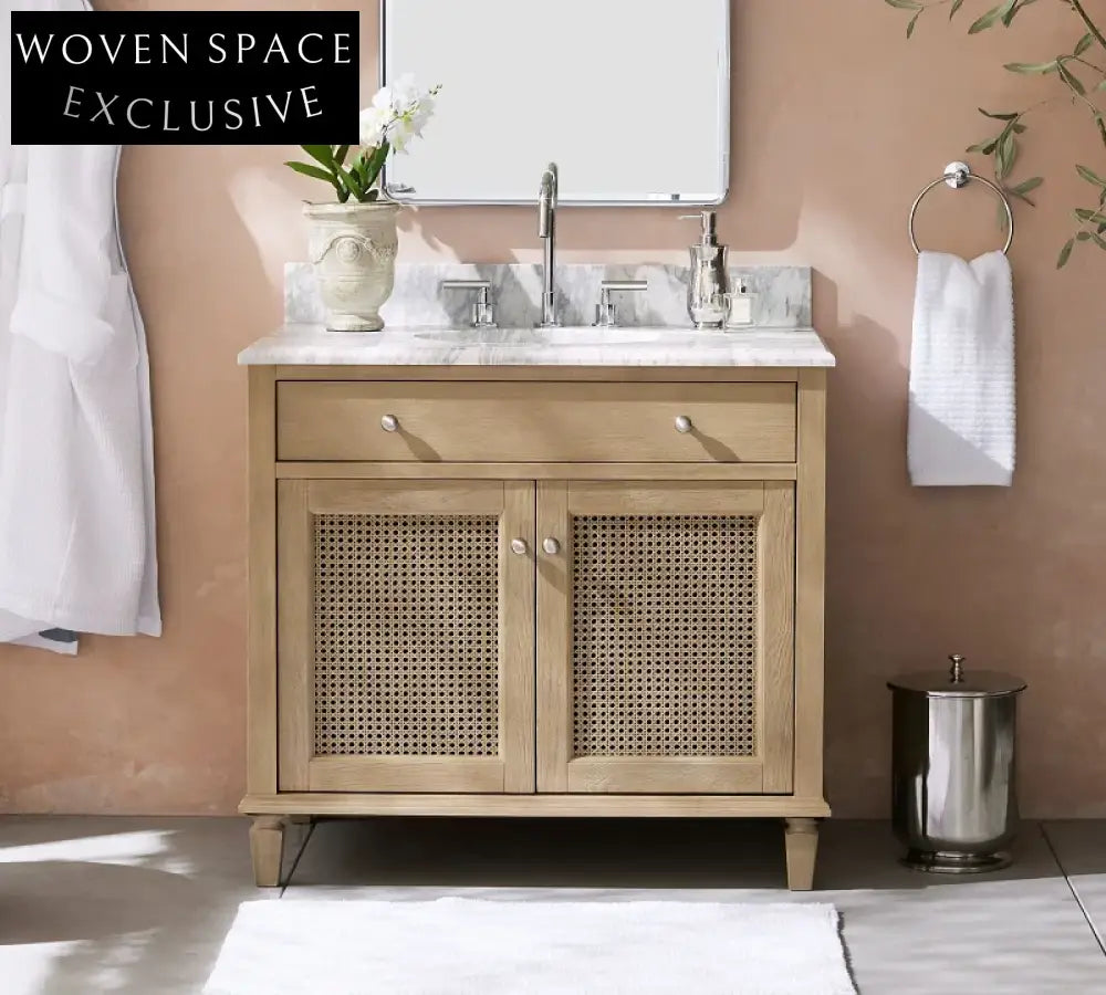 36 Inch Modern American Style Solid Wood Floor Mount Bathroom Vanity Cabinet
