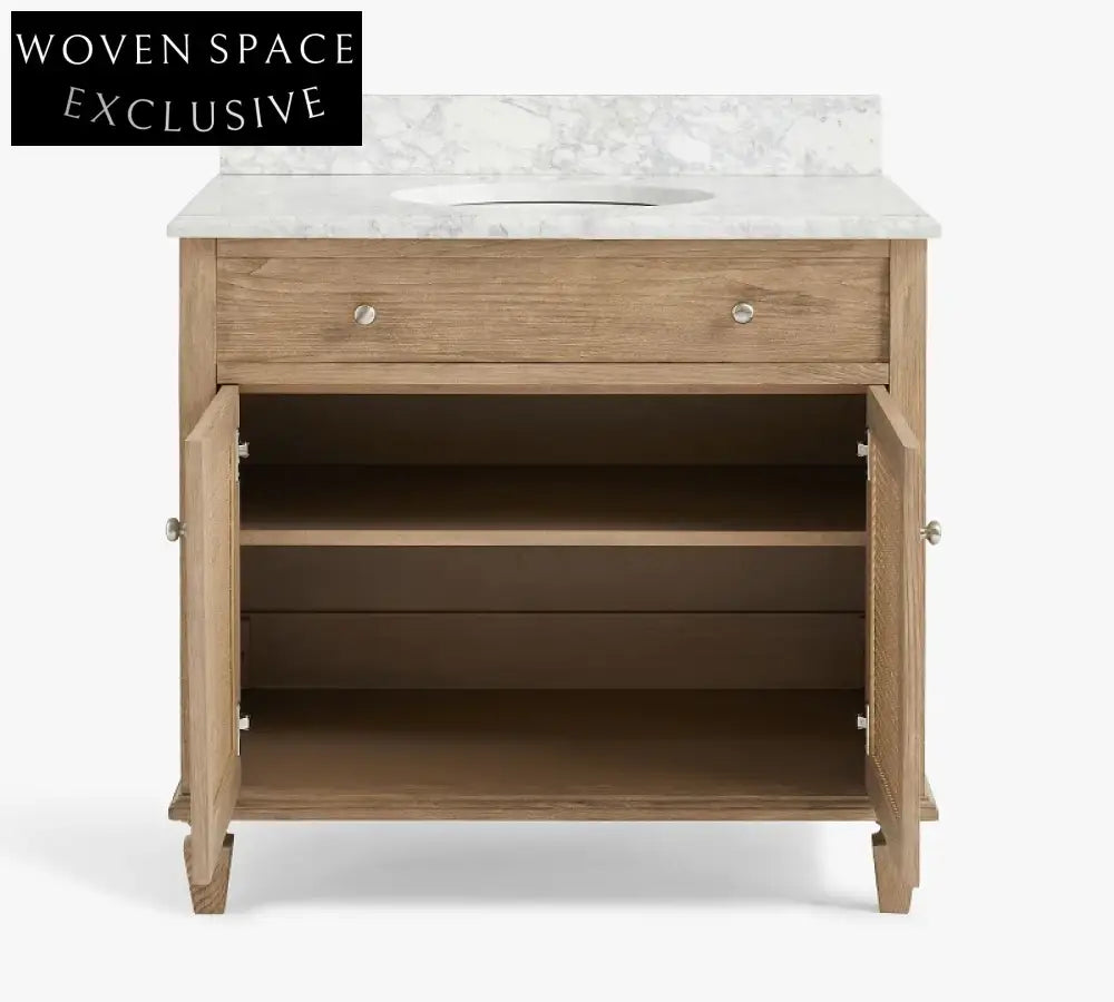 36 Inch Modern American Style Solid Wood Floor Mount Bathroom Vanity Cabinet