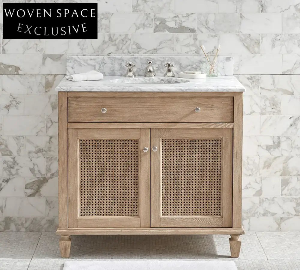 36 Inch Modern American Style Solid Wood Floor Mount Bathroom Vanity Cabinet