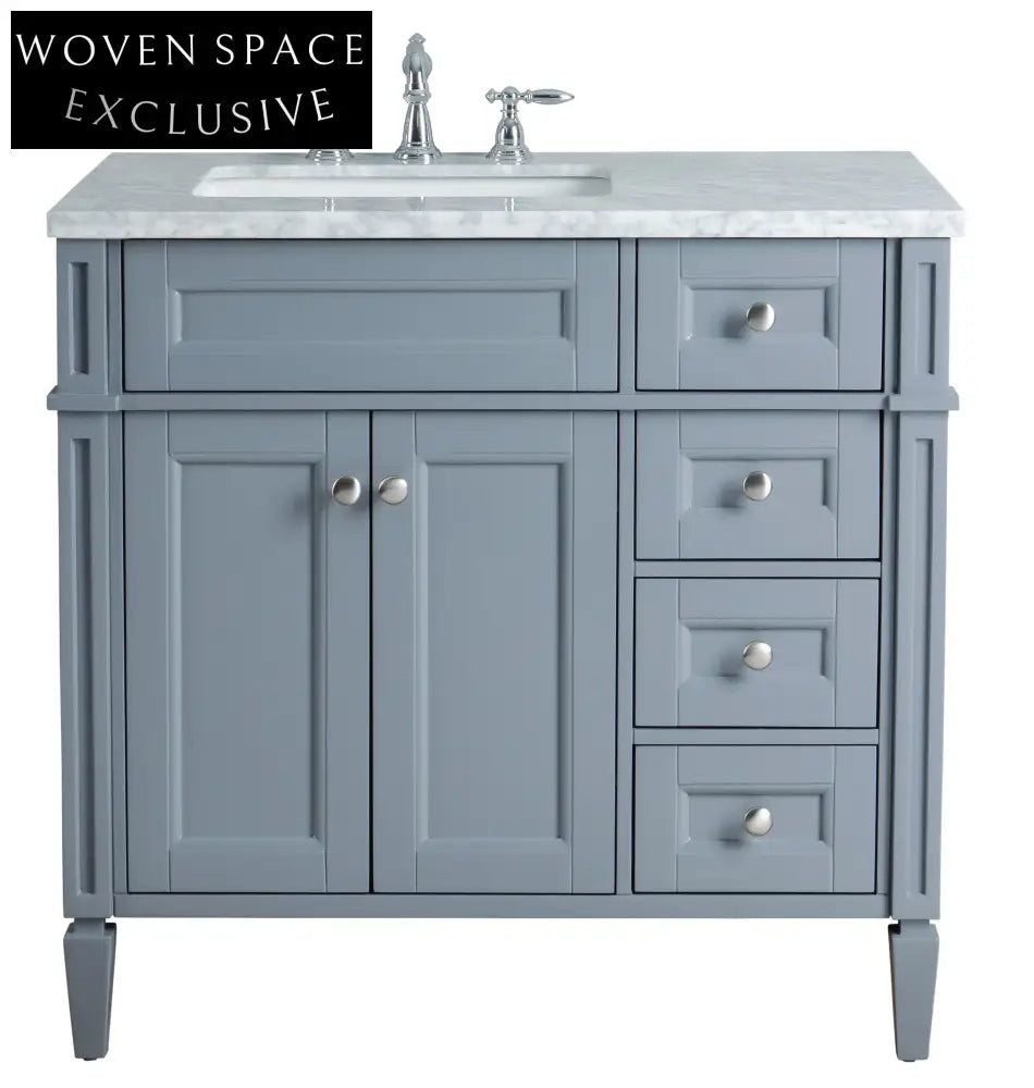 36 Inch Modern Single Basin Bathroom Vanity Cabinet with Mirror