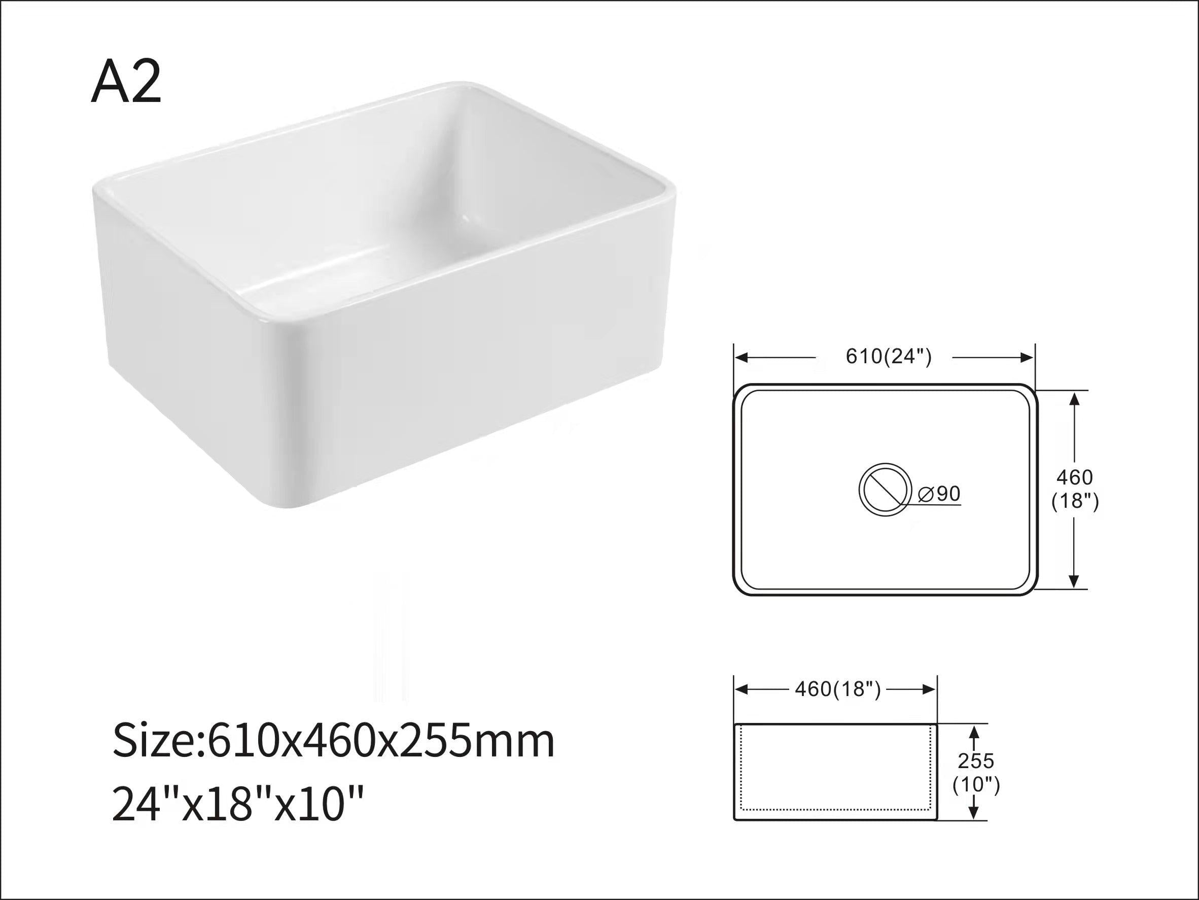 Francesco Semi-Embedded Ceramic Sink, Single Trough Vegetable Basin