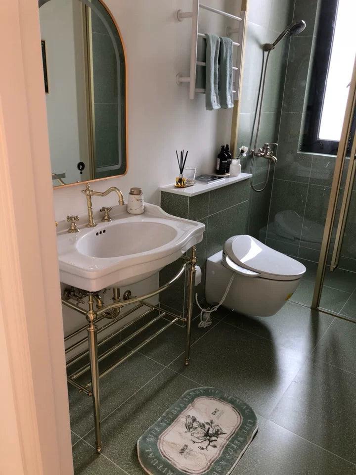 Jeffroi Retro Brass Double-Layer Wash Basin Set
