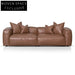 4 Seater Sofa with Cushion and Pillow - Caramel Brown Sofa