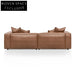 4 Seater Sofa with Cushion and Pillow - Caramel Brown Sofa