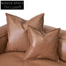 4 Seater Sofa with Cushion and Pillow - Caramel Brown Sofa