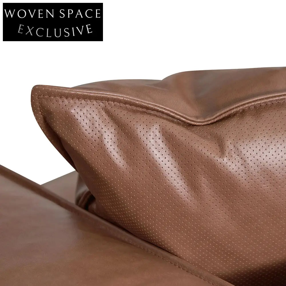 4 Seater Sofa with Cushion and Pillow - Caramel Brown Sofa