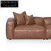 4 Seater Sofa with Cushion and Pillow - Caramel Brown Sofa