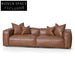 4 Seater Sofa with Cushion and Pillow - Caramel Brown