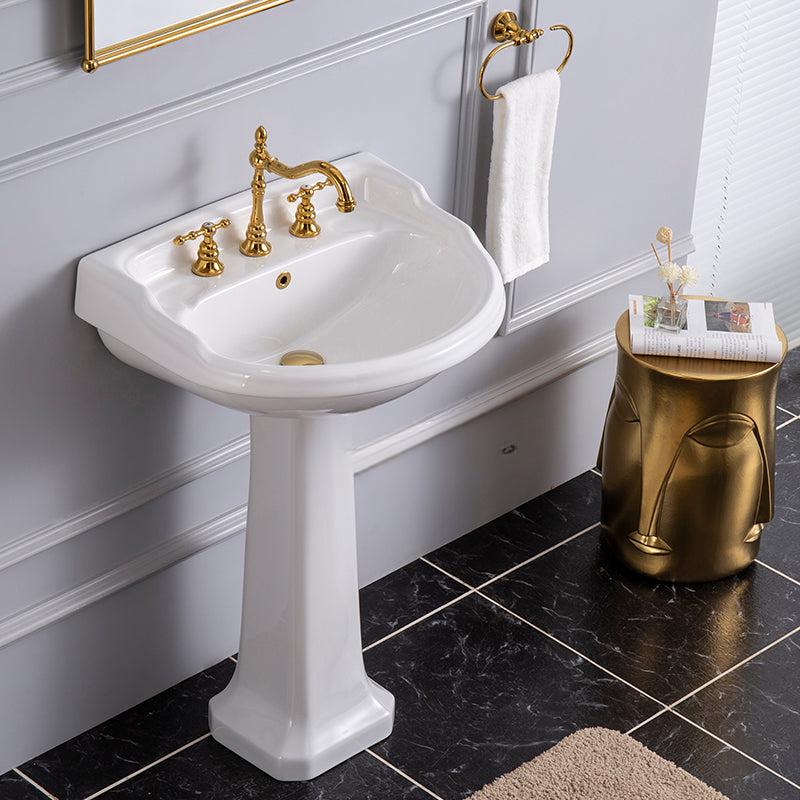 Varese Dietao Pedestal Basin, Retro Style Three-Hole