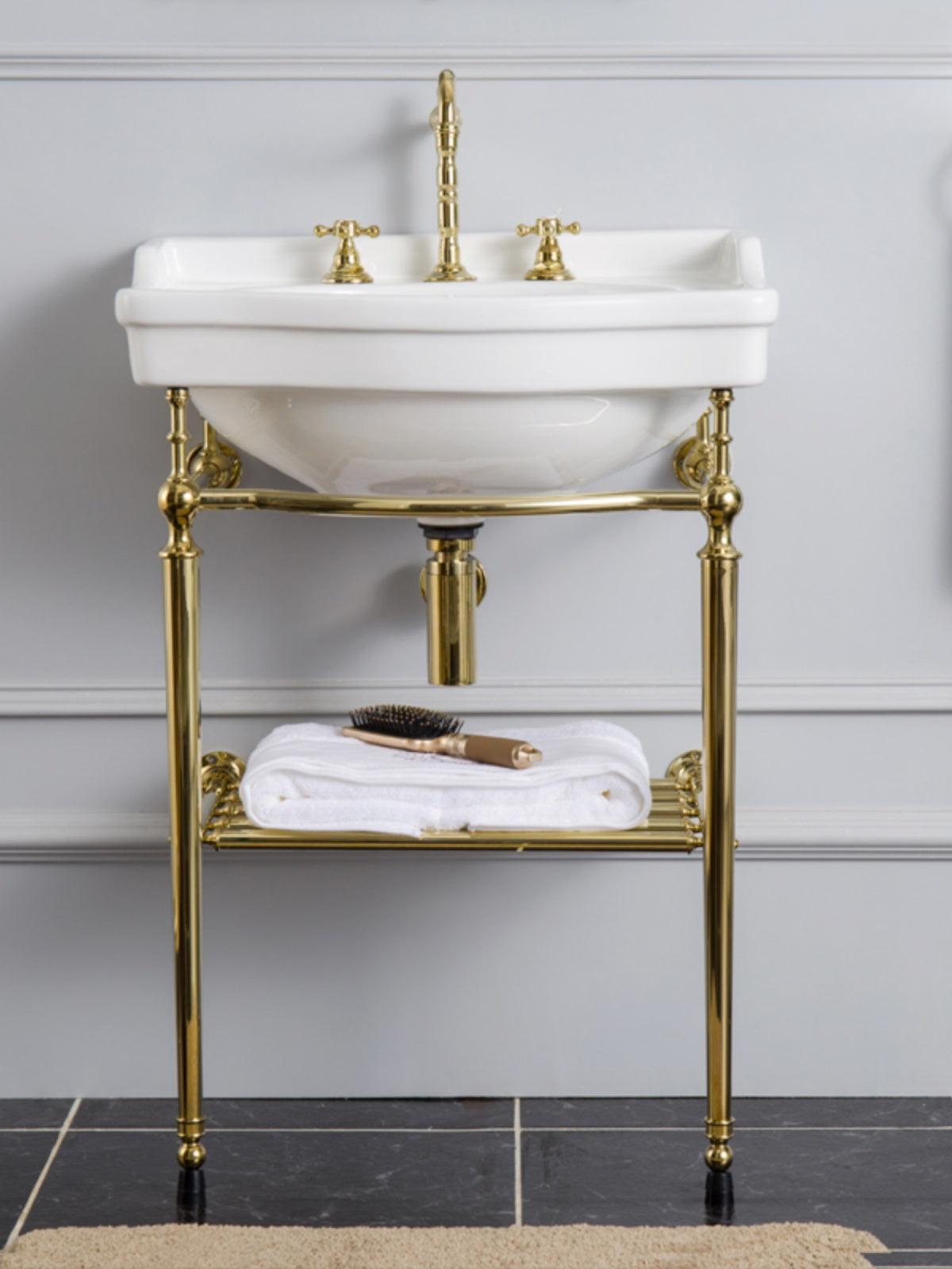 Jeffroi Retro Brass Double-Layer Wash Basin Set