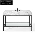 48-Inch Modern Black Bathroom Vanity Cabinet with Ample Storage