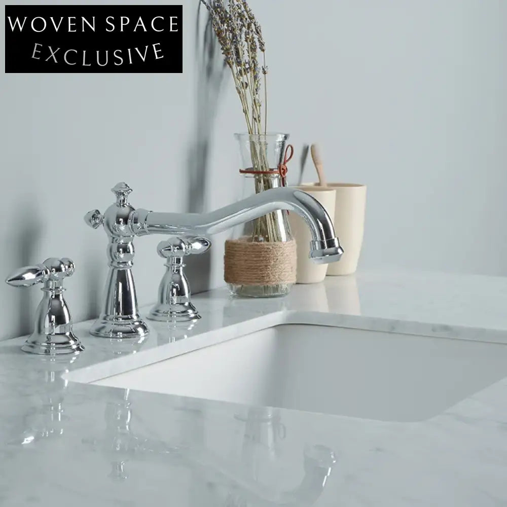 48-inch Modern White Bathroom Washbasin Cabinet Durable Vanity Set