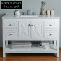 48-inch Modern White Bathroom Washbasin Cabinet Durable Vanity Set