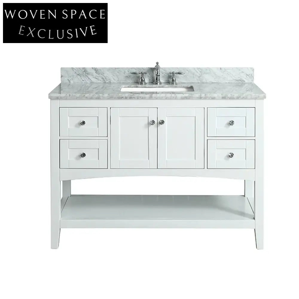 48-inch White Modern Design Bathroom Vanity Cabinet with Storage
